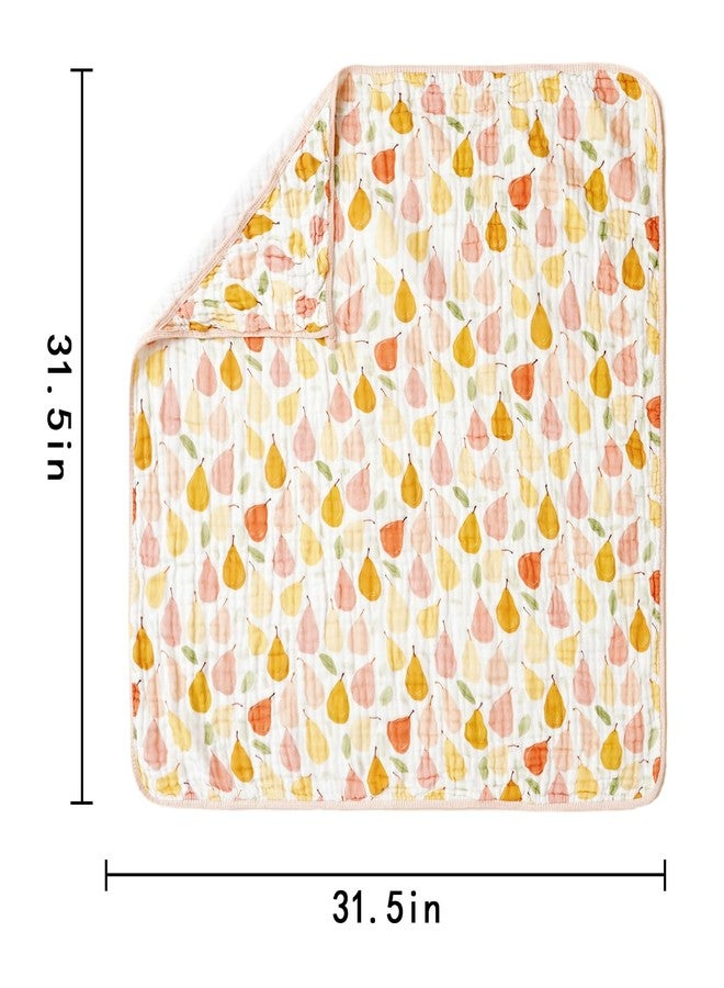 CoolaPeach Muslin Hooded Baby Towels,2 Pack Baby Bath Towels,Large 31.5x31.5Inch,Hooded Towels for Baby and Infant,Soft&Absorbent(Strawberries and Pears) - Image 2